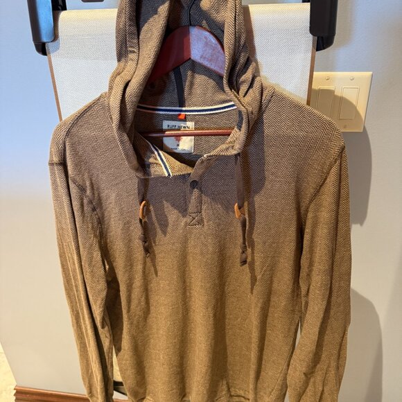 Men's RuffHewn Hooded 2 button pull over size M NWOT - Picture 2 of 6